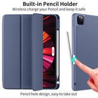 3 x RAW Customer Returns Vobafe Case Compatible with iPad Pro 12.9 6th 5th 4th 3rd Generation, TPU Flexible Back with Pen Holder for iPad Pro 12.9 2022 2021 2020 2018, Support Pencil 2 Charging, Blue Gray - RRP €53.97