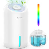 1 x RAW Customer Returns Dehumidifier Electric small 860ml, Dehumidifier for bedroom, bathroom, basement, Quiet room dehumidifier Energy saving with 7 colors Switchable LED light, 22.5W Upgraded white  - RRP €49.99