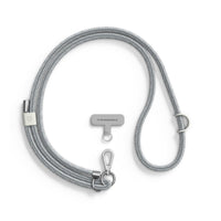 1 x RAW Customer Returns RHINOSHIELD Braided Lanyard for hanging Adjustable length, buckles for hanging accessories such as Airpods, made from recycled materials lanyard adapter included - silver gray - RRP €37.99