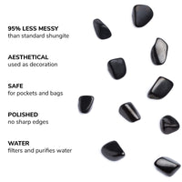 1 x RAW Customer Returns Polished Shungite Stones for Water Purification, 500g, for Healing Crystal Water Bottle, Natural Stone Infused Water, Authentic Shungite Nuggets for Water Cleansing and Filtering - RRP €36.99