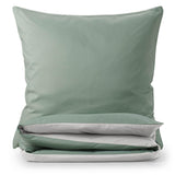 1 x RAW Customer Returns Blumtal - Microfibre bed linen and pillowcase set Blanket 155x200 and 2 pillows 80x80, Summer Green Moonlight Grey  - RRP €32.86