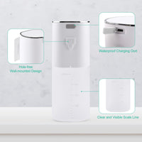 1 x RAW Customer Returns Automatic Soap Dispenser - Electric Soap Dispenser with Sensor, Automatic Soap Dispenser with 4 Level Setting, 2 Wall Stickers 1 USB Charging Cable, Wall Mounted Soap Dispenser for Bathroom Kitchen - RRP €22.18