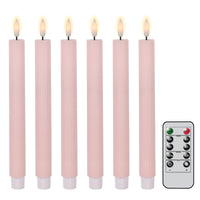 1 x RAW Customer Returns Eldnacele real wax LED candles with remote control, 24 cm flameless candles, battery-operated window candles with 3D flickering flame for wedding, Halloween, home, Christmas decoration pink  - RRP €32.99