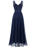 1 x RAW Customer Returns Gardenwed Evening Dresses Elegant for Wedding Ladies Dresses Cocktail Dress Lace Dress Formal Dresses for Women Ball Gown Navy XL - RRP €62.26