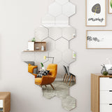 3 x Brand New QLPLYZON Self-adhesive mirrors, honeycomb mirrors, 23X20CM, 10 hexagonal mirrors, wall mirrors, mirror tiles, glass mirrors, DIY mirrors, self-adhesive tiles. - RRP €47.16