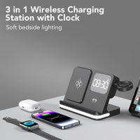 2 x RAW Customer Returns SPGUARD 4in1 Inductive Charging Station for iPhone, Alarm Clock with Wireless Charger for Apple Watch Ultra 2 SE 9 8 7 6 5 AirPods, Wireless Charger for iPhone 15 14 13 12 11 Pro Pro Max Plus XR X - RRP €75.76