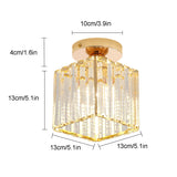 1 x RAW Customer Returns Sxtiger Modern Crystal Ceiling Light, Mini Golden Crystal Ceiling Lamp E27 Square Lampshade Crystal Chandelier, for Hallway Entrance Kitchen Bedroom Living Room Lamp Gold  - RRP €28.99