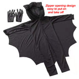 12 x Brand New KEEBAX Halloween Children s Vampire Bat Wings Black Cape, Unisex Vampire Fancy Dress Costume with Cape and Gloves, Cosplay Carnival Costumes for 3-13 Girls and Boys L 130-140cm  - RRP €263.4