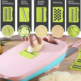 1 x Brand New Multifunctional chopping board, camping chopping board, 9 in 1 foldable chopping board, chopping board set with vegetable cutter, portable drain basket for camper accessories, motorhome accessories, outdoor, festivals - RRP €20.4