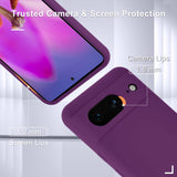 1 x RAW Customer Returns YENAPOON for Google Pixel 8 Case with 2 Screen Protectors, Liquid Silicone Case, Thin Mobile Phone Case, Shockproof Scratch-Resistant Protective Case, Purple - RRP €8.81