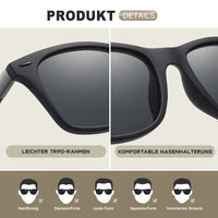 1 x RAW Customer Returns wearPro Rectangular Polarized Sunglasses for Men Women UV400 Protection Polarized Retro Vintage Style Sunglasses Rectangular Cycling Glasses for Driving Sports, 1-Black - RRP €58.8