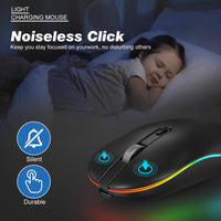 1 x RAW Customer Returns RaceGT Mouse Wireless, LED Ergonomic Mouse Wireless Mouse Computer Mouse Rechargeable 2.4GHz Wireless Mouse USB Type-C Receiver Silent Wireless Mouse for Laptop PC Macbook Notebook - RRP €15.76