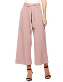 1 x RAW Customer Returns Beyove women s casual trousers long elegant flared trousers wide trousers with long belt coffee S - RRP €31.99