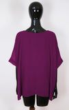 1 x RAW Customer Returns Van Der Rich - Mousseline blouse with lining - Women Purple, L-XL  - RRP €22.8