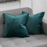 1 x RAW Customer Returns MIULEE Set of 2 Velvet Cushion Covers Flange Cushion Cover Decorative Sofa Cushions Throw Pillows Wrapped Edge Cushion Covers Decorative Pillowcase for Sofa Living Room Bedroom 45 x 45 cm Malachite Green - RRP €23.99