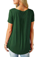 1 x Brand New Florboom Women s Tops Summer Short Sleeve V Neck T-Shirt Sexy Shirt Long Shirt Green S - RRP €21.6