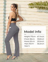 1 x RAW Customer Returns ALONG FIT Bootcut Pants Women s Yoga Pants High Waist Women s Flare Yoga Pants with Pockets Opaque Bootleg Pants Elegant Jogging Bottoms Stretchy Fitness Leggings Sports Pants Gray M - RRP €31.25