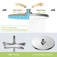 1 x RAW Customer Returns 10 Inch Rain Shower Head Rain Shower Watersaving YUANNY Overhead Shower with 324 Anti-Limescale Nozzles Adjustable Built-in Shower Heads Bathroom Large Overhead Shower Round Diameter 26 cm Chrome - RRP €25.2