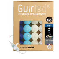 1 x RAW Customer Returns GuirLED - LED cotton balls fairy lights USB - Baby night light 2h - Dual USB 2A power supply included - 3 intensities - 24 balls 2.4m - Oc an - RRP €34.99