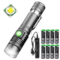 1 x RAW Customer Returns LeKaufen LED Flashlight Rechargeable with 8pcs 18650 Batteries, Extremely Bright Flashlight 4 Modes Zoomable Rechargeable Waterproof, Mini Flashlight Small Flashlight for Hiking Camping Emergency - RRP €26.89