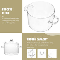 4 x Brand New GANAZONO Cooking Pot Glass Cooking Pot Borosilicate Glass With Lid Handle Kitchen Pot For Pasta Noodle Soup Milk 1350ml - RRP €132.76