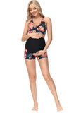 1 x RAW Customer Returns Maacie Maternity Tankini Swimsuits Tankini Top Bikini Top Boyshorts Set 3 Pieces - RRP €29.95