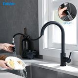 1 x RAW Customer Returns Tohlar kitchen faucet black, high pressure kitchen faucet extendable 360 swiveling kitchen faucet made of stainless steel, modern single-hand sink faucet - RRP €51.13