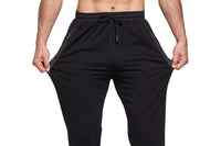 1 x RAW Customer Returns Tansozer jogging pants men cotton training pants men sports pants men long fitness pants men zipper pockets without cuffs gray XXL - RRP €39.59