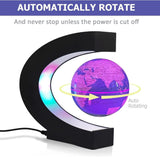 1 x RAW Customer Returns YAVOCOS Magnetic Floating Globe 7 Color Lights, C-Shaped Automatic Rotating Globe, Luminous World Maps Desktop Decoration, Birthday Gift - RRP €40.37