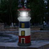 1 x RAW Customer Returns Ruiqas Lighthouse Light, Solar LED Garden Lighthouse Outdoor Decoration for Garden Fence Yard Outside Decoration Red Blue White - RRP €31.99