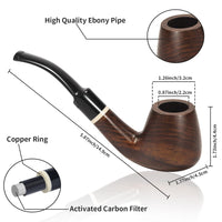 1 x RAW Customer Returns Vamdeson tobacco pipe set, handmade ebony tobacco pipe, perfect pipe set for beginners for smoking with gift set and accessories - RRP €21.17