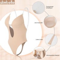 1 x RAW Customer Returns SLIMBELLE Shapewear Women s Body Backless Shaping Full Slip Figure-Shaping Seamless Bra Backless Dress with Straps Beige, L  - RRP €30.49