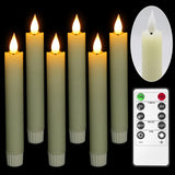 2 x RAW Customer Returns Ymenow LED stick candles with timer function, 6 pieces 16.5 cm ivory LED real wax candles, short flickering flame with remote control for room, party decoration, living room, wedding decoration, table decoration - RRP €59.98