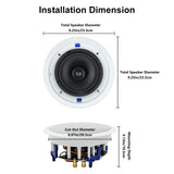 1 x RAW Customer Returns Herdio 6.5 Inch 600 Watt 2-Way Ceiling Speaker Package, Home Theater System, Living Room, Office, Bluetooth Compatible 4 Speakers  - RRP €231.92