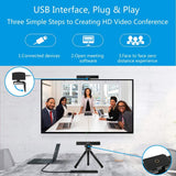 1 x RAW Customer Returns Webcam with microphone and speaker, Full HD 1080P wide angle USB video conference camera, intelligent DSP noise reduction, for conference rooms video conferencing system for Mac, PC, laptop, desktop... - RRP €159.99