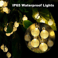 1 x RAW Customer Returns Solar fairy lights outdoor, waterproof, upgrade USB solar powered , 50 LED 8M 26Ft IP65 fairy lights, solar fairy lights outdoor garden lights, crystal ball fairy lights for tree, garden, party. - RRP €18.14