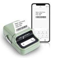 1 x RAW Customer Returns Smart Label Maker B21 with 230 Labels, Bluetooth Thermal Price Barcode Label Printer, Mailing Address Label Machine, Compatible with Android and iOS, for Organizations, Home Office, Business Green  - RRP €70.58