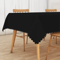 1 x Brand New Aoihrraan Black Rectangular Polyester Fabric Tablecloths Washable Oblong Tablecloth for Home Party Dining 6 to 8 Seater for Kitchen Wedding Birthday Anniversary Decoration 178 x 229 cm - RRP €33.99