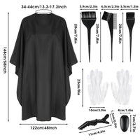 1 x RAW Customer Returns Yolev 14 Pieces Hair Dyeing Set Includes Salon Cape Hair Dyeing Comb Hairdressing Cape Hairpins Earmuffs Hair Dyeing Brush Hair Dyeing Brush and DIY Hair Dyeing Gloves Hairstyles Accessories - RRP €11.09