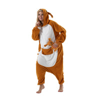 1 x RAW Customer Returns AKAAYUKO Women s Carnival Costume Pajamas Men s Christmas Halloween Jumpsuit Pajamas Animals Onesie Overall Sleepwear Carnival Costumes Kangaroo - RRP €30.24