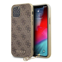 1 x RAW Customer Returns Guess GUHCP12LGF4GBR 4G Charms Collection Case for Apple iPhone 12 Pro Max, Brown - RRP €30.22