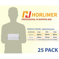 1 x RAW Customer Returns HORLIMER 25 pieces shipping box small cardboard box, 178 x 127 x 51 mm packaging boxes with lid for goods shipment, gift box, folding box, postal box white  - RRP €24.99