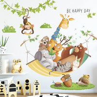 1 x Brand New Tree and Animals Wall Stickers,Children s Animal Wall Stickers,DIY Removable Forest Animals Sticker,Mural for Children s Room Nursery Living Room Decorations,Tree and Animals Wall Stickers - RRP €11.34