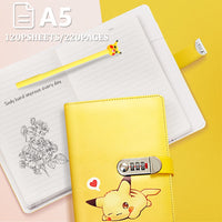 1 x RAW Customer Returns Secret Diary for Girls with Padlock, Kawaii Stationery Set, Password Notebook with Pen, School Diary, Gift for Boys and Girls and Children Yellow  - RRP €21.99