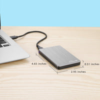 1 x RAW Customer Returns Blueendless Portable External Hard Drive USB 3.0 6.3 cm 2.5 inch for PC, Laptop, Computer 500GB, Gray  - RRP €28.99