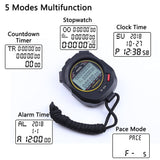 1 x RAW Customer Returns FCXJTU Digital Sports Stopwatch Timer 10 Laps Split Memory Stopwatch Countdown Timer Large Display Waterproof Shockproof with Lanyard for Running Swimming Referee Trainer Black  - RRP €19.15