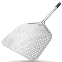 1 x RAW Customer Returns Ga HOMEFAVOR 14 inch perforated pizza peel, pizza shovel made of anodized aluminum pizza shovel pizza turning server with extended silicone handle, 88 cm in total - RRP €39.99