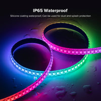 1 x RAW Customer Returns SEZO WS2812B ECO LED Strip 1M 144LEDs DC5V Individually Addressable Individual SMD5050 144 Pixels Dream Color Programmable LED Light Strip Flexible IP65 Waterproof White PCB WS2812E  - RRP €21.17