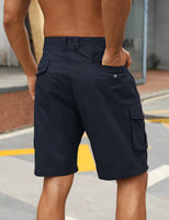 1 x RAW Customer Returns TOMEEK Cargo Shorts for Men Cotton Bermuda Men with Multiple Pockets Vintage Shorts Combat Work Casual Loose Summer Shorts, Navy Blue, Size XXL - RRP €31.46