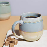 1 x RAW Customer Returns LIFVER - 2 x 620 ml - Coffee cup set mug - Modern ceramic cup - Large coffee cup - Kiln Glaze Blue - RRP €31.88